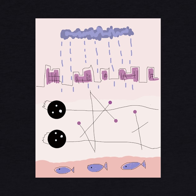 Kids Lying in the Rain Stick Figure by Eigo Wild